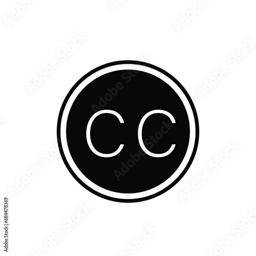 CC icon letter vector flat style