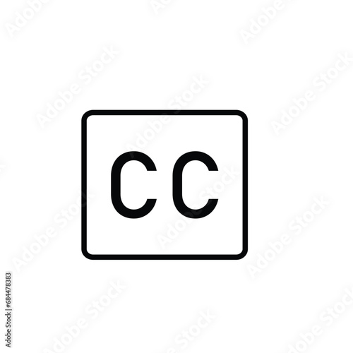 CC icon letter vector flat style