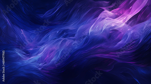 abstract blue and purple waves rotating the dark background, in the style of sui ishida, energy-filled illustrations, interactive installations, neil gaiman, cosmic themes, tangled nests,PPT backgroun