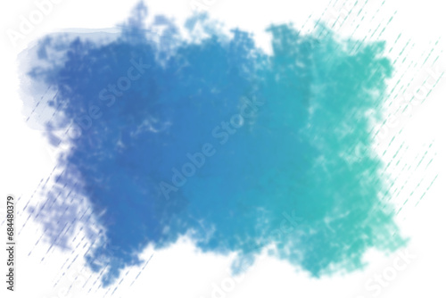 Gradient cloud texture watercolor paint background with Deep Blue and Green colors for wallpaper, web, and illustration.