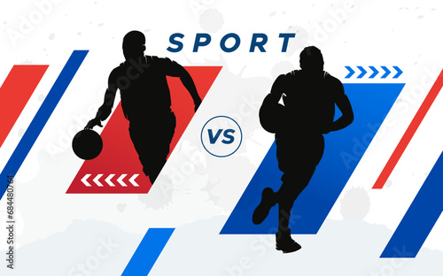 Sports design-Design for banners and posters with the concept of celebrating National Sports Day featuring basketball players. national sports celebration banner