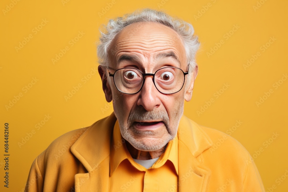 Surprised elderly caucasian man studio portrait. AI generative Surprised elderly caucasian man studio portrait. AI generative