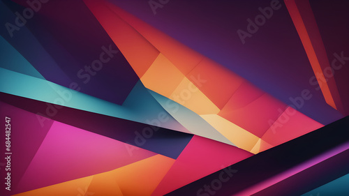 Generate a dynamic abstract background featuring geometric shapes and bold, contrasting colors for a visually impactful photo