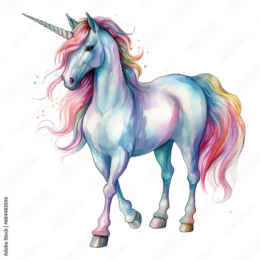 Drawing cartoon unicorn Illustration, Generative Ai Drawing cartoon unicorn Illustration, Generative Ai