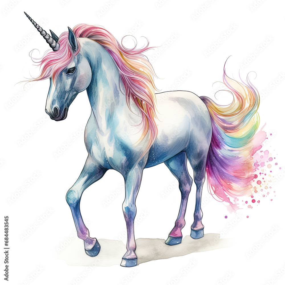 Drawing cartoon unicorn Illustration, Generative Ai Drawing cartoon unicorn Illustration, Generative Ai