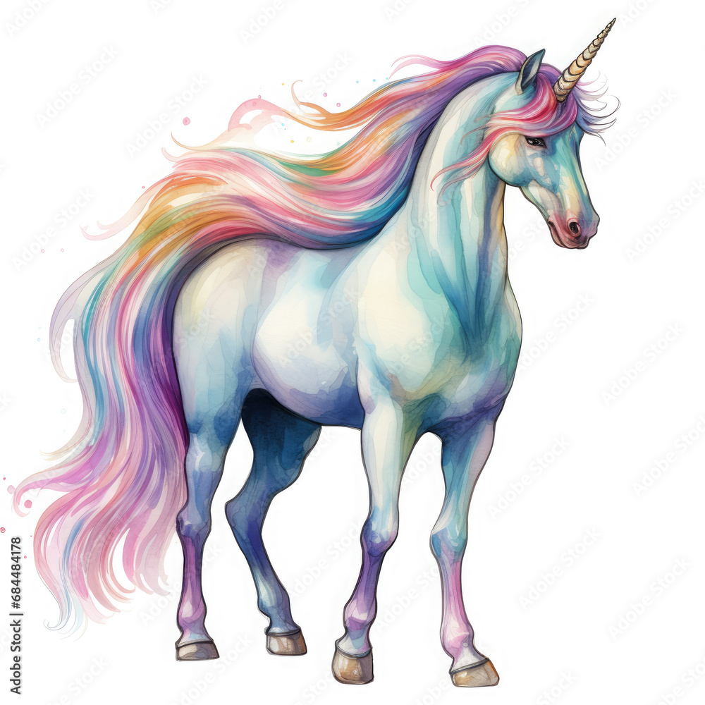 Drawing cartoon unicorn Illustration, Generative Ai Drawing cartoon unicorn Illustration, Generative Ai
