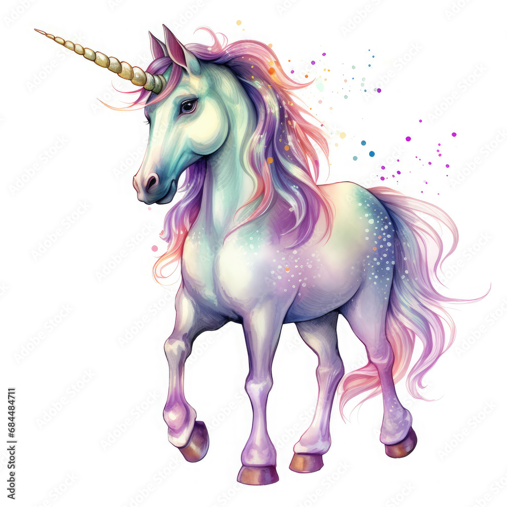 Drawing cartoon unicorn Illustration, Generative Ai Drawing cartoon unicorn Illustration, Generative Ai