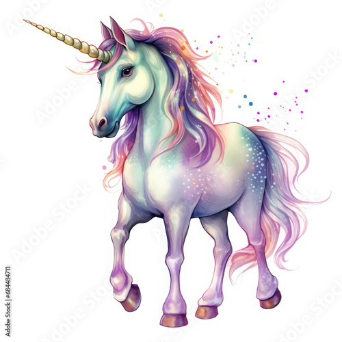 Drawing cartoon unicorn Illustration, Generative Ai