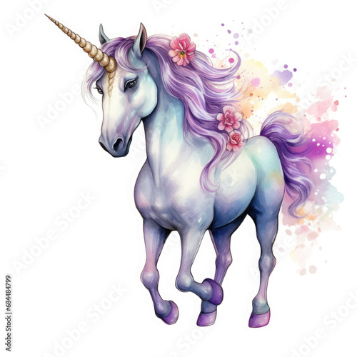 Drawing cartoon unicorn Illustration  Generative Ai