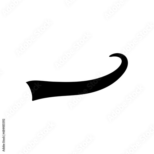 Swoosh and swash typography tails shape