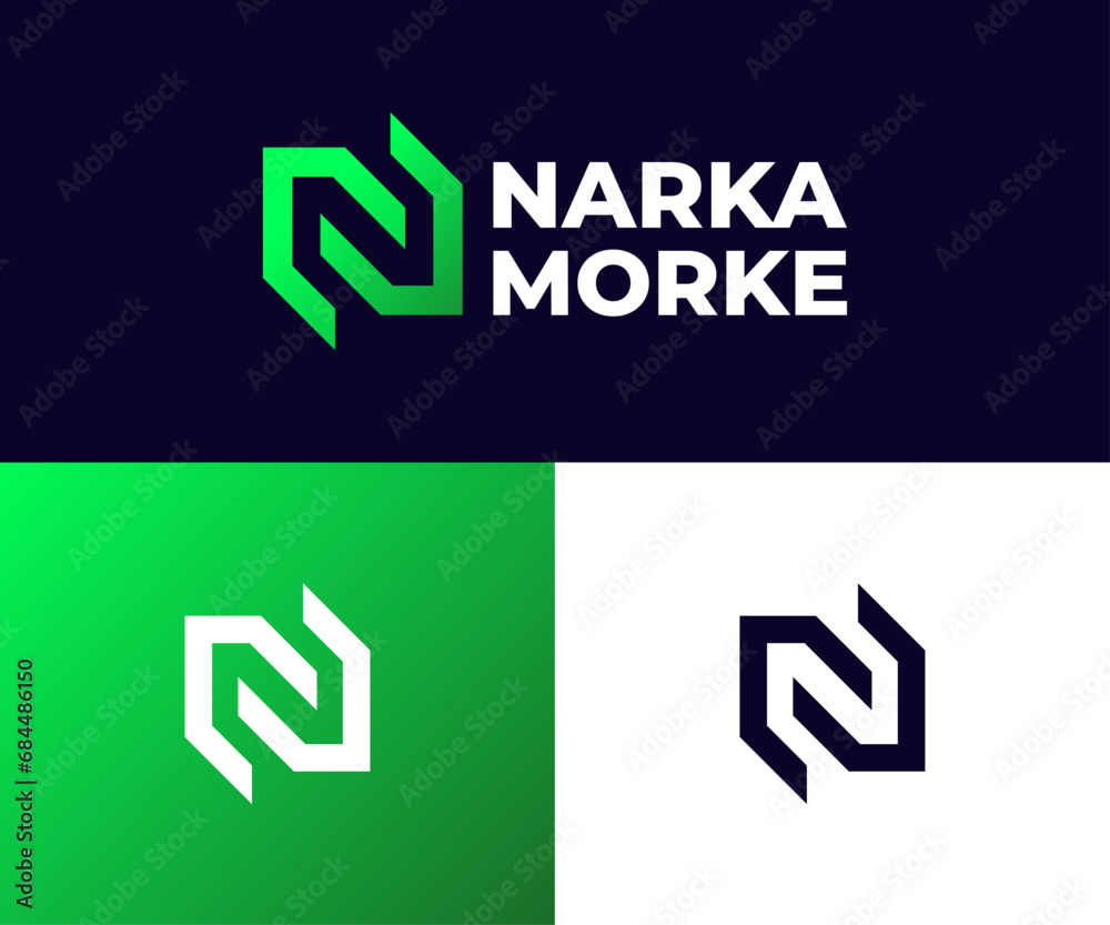 Obraz premium Abstract Letter N Logo Design Template.