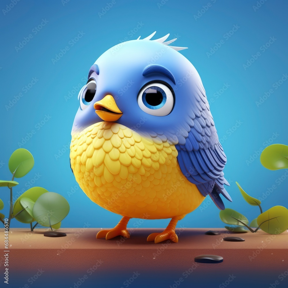 Cute 3d cartoon of bird Cute 3d cartoon of bird