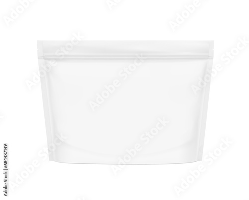 Realistic stand up pouch bag mockup. Vector illustration isolated on white background. Ready for your design. It can be used in the adv, promo, package, etc.EPS10.