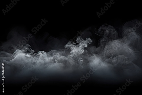Ethereal elegance. Captivating display of delicate white smoke waves on dark background creating and elegant atmosphere perfect for adding touch of magic to design projects