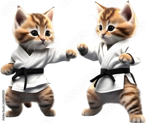 Cute Karate Kitten character design.  © Pram