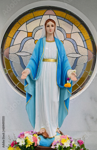 Wallpaper Mural Close up of Statue of Our lady of grace virgin Mary in the church, Thailand. selective focus. Torontodigital.ca