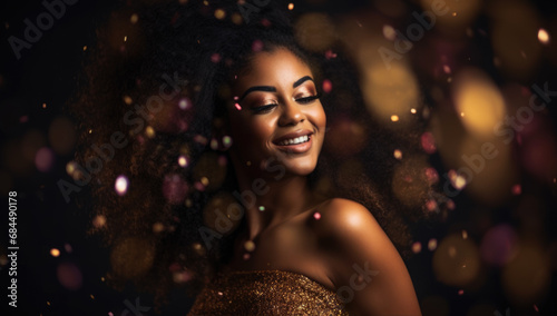 A beautifull woman smiling bokeh out of focus background