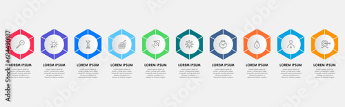 Vector Infographic design business template with icons and 10 options or steps photo