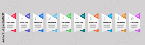 Vector Infographic design business template with icons and 10 options or steps