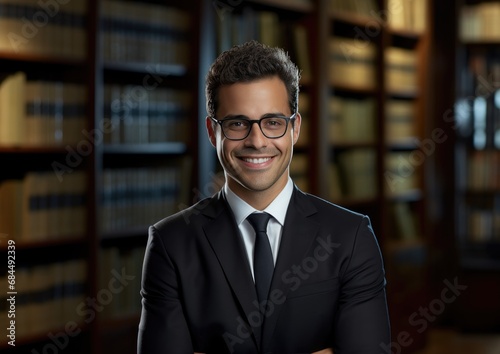 Portrait of happy smiling confident lawyer