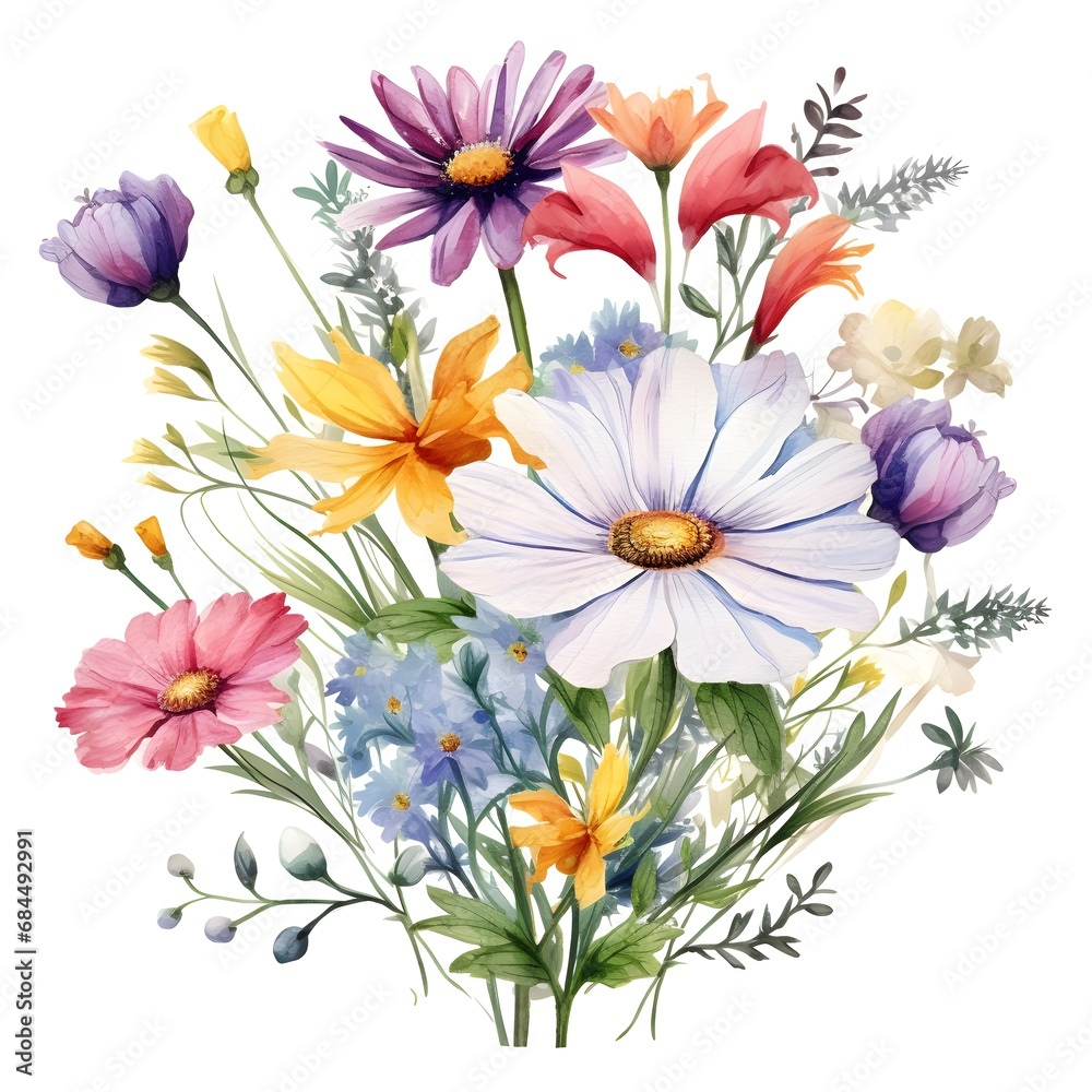 watercolor wildflower