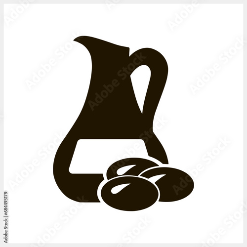 Stencil jug olive icon Food clipart Vector stock illustration EPS 10