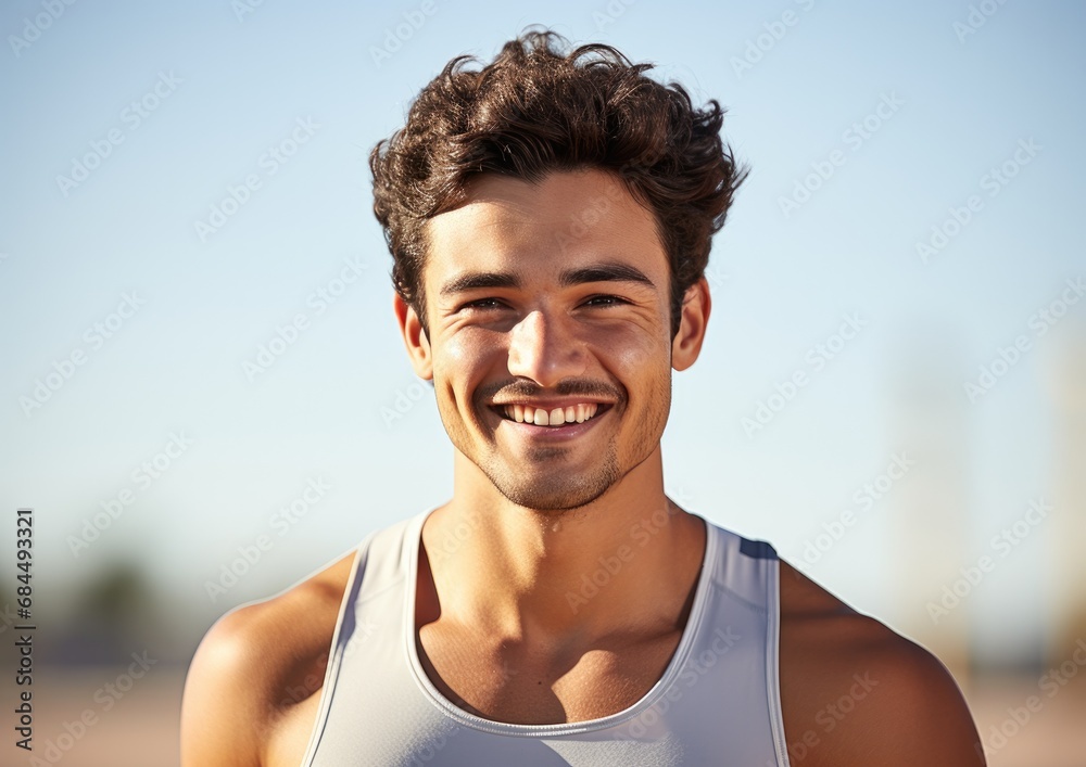 Portrait of happy smiling confident Professional Athlete Portrait of happy smiling confident Professional Athlete