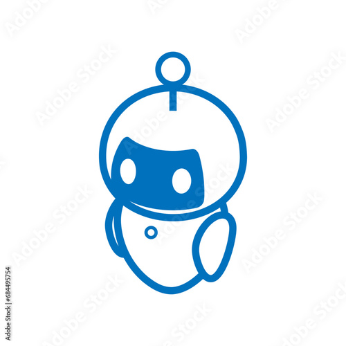 Isometric Robot icon in line art style © sayuri_k