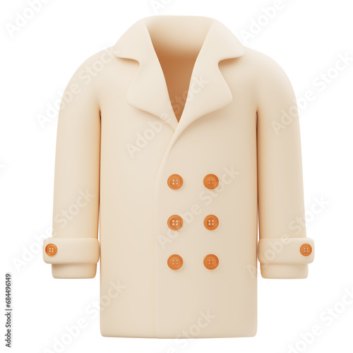 Pea Coat 3D Icon photo