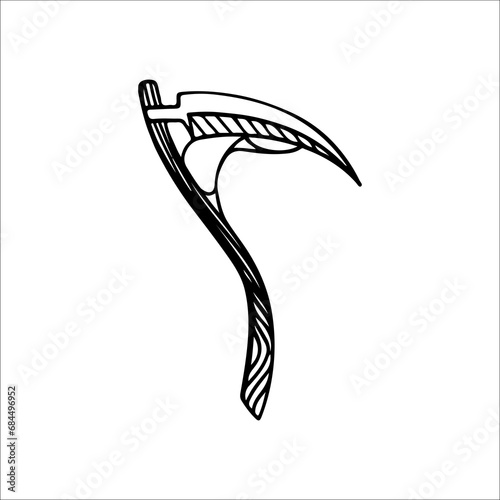 vector illustration of scythe weapon