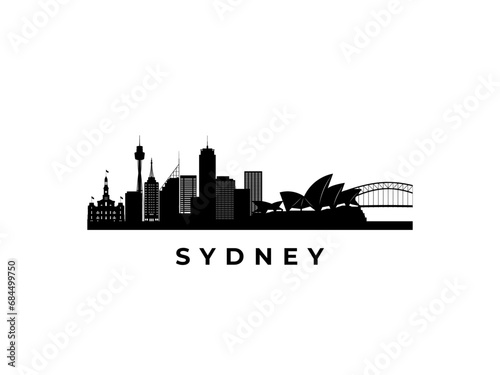 Vector Sydney skyline. Travel Sydney famous landmarks. Business and tourism concept for presentation, banner, web site.