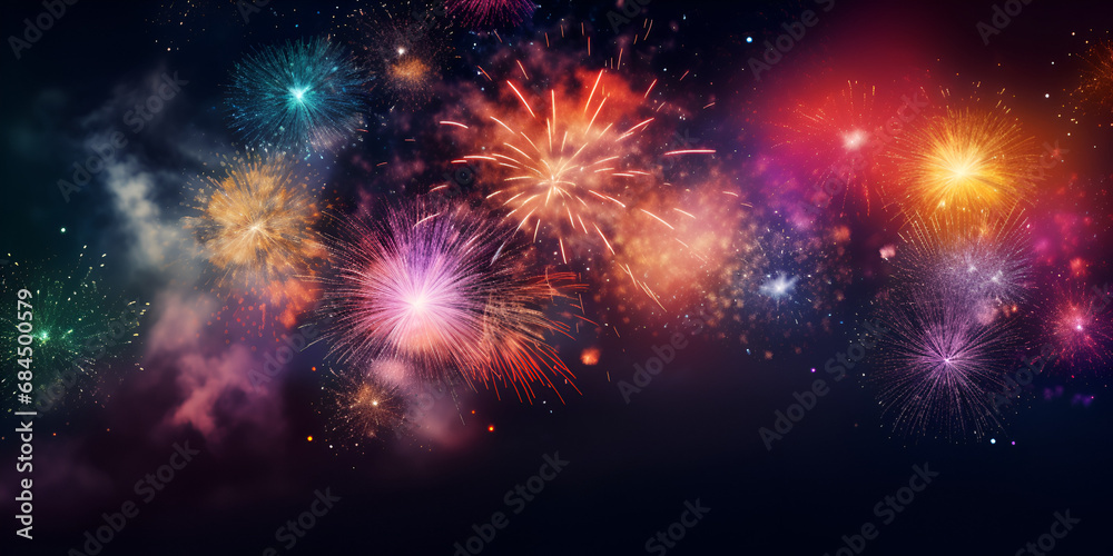 custom made wallpaper toronto digitalFestive Skyline: Abstract Colors Exploding in Holiday Fireworks