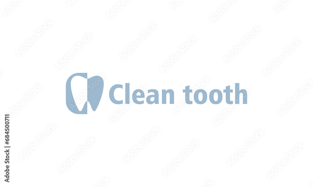 Clean tooth vector logo, Dental vector logo. Dental Studio logo