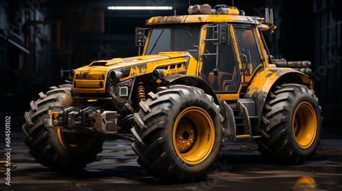 3d realistic bulldozer © avivmuzi