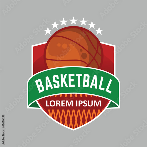 A logo with an illustration of a winning moment in the final seconds, depicting the tension and euphoria in a basketball game