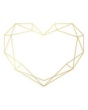 Luxury golden heart shape frame illustration.