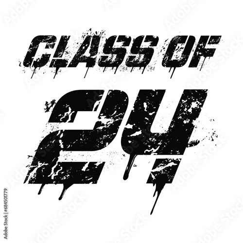 Class of 2024 design, College t-shirt design printable text vector	 photo