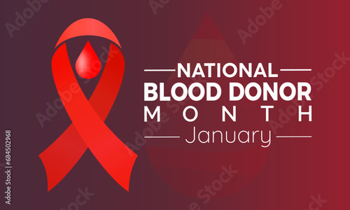 National Blood Donor Month vector template. Saving Lives with Blood Donation and Medical Support Illustration. background, banner, card, poster design.