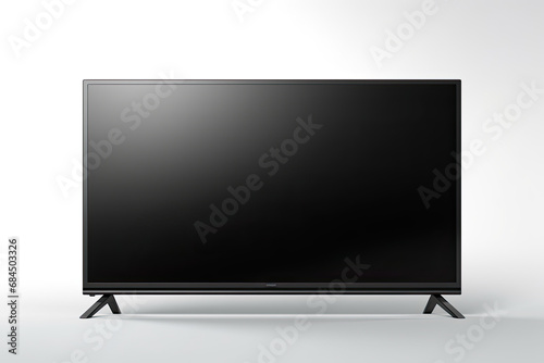 black smart television isolated on white background photo