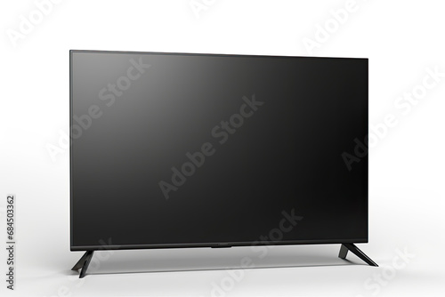 black smart television isolated on white background