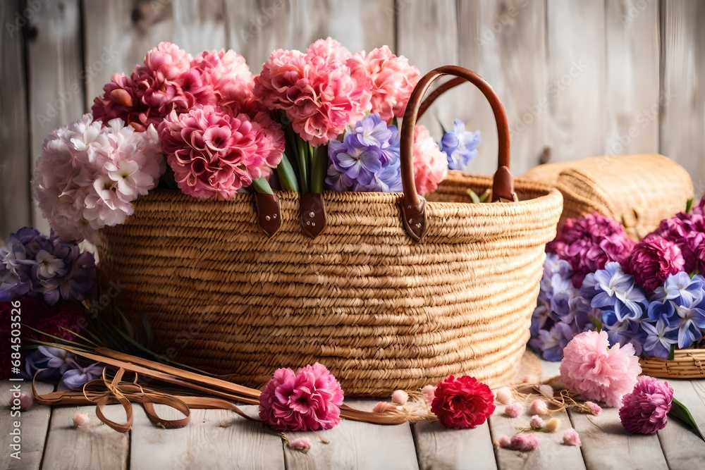 basket with flowers