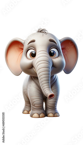 Baby elephant. 3D cartoon animal