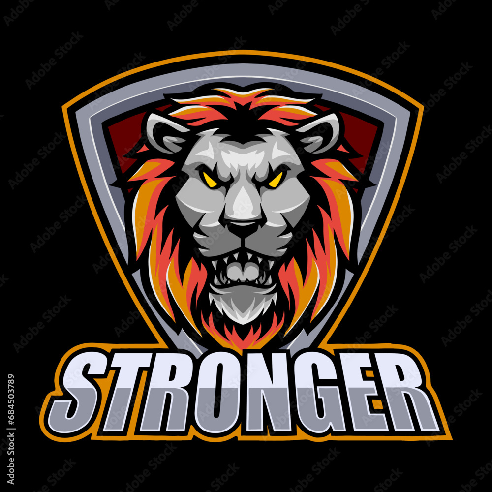 lion head mascot logo