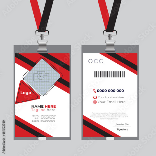 Free vector office id card template design
