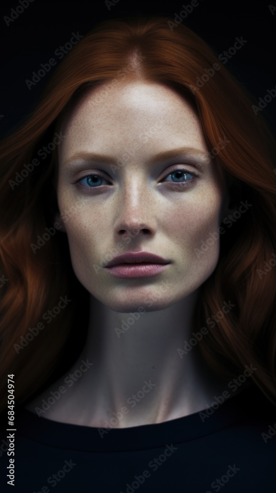 A close up of a woman with red hair A close up of a woman with red hair