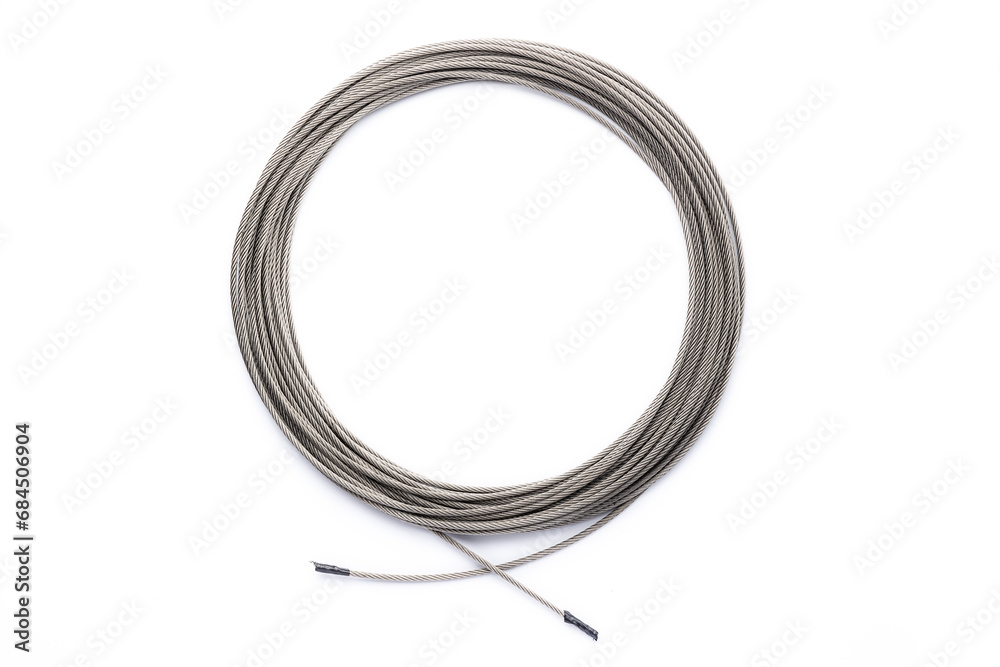 Metal rope steel cable isolated on white background Metal rope steel cable isolated on white background