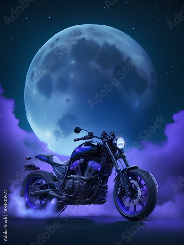 cool motorcyle created with ai photo