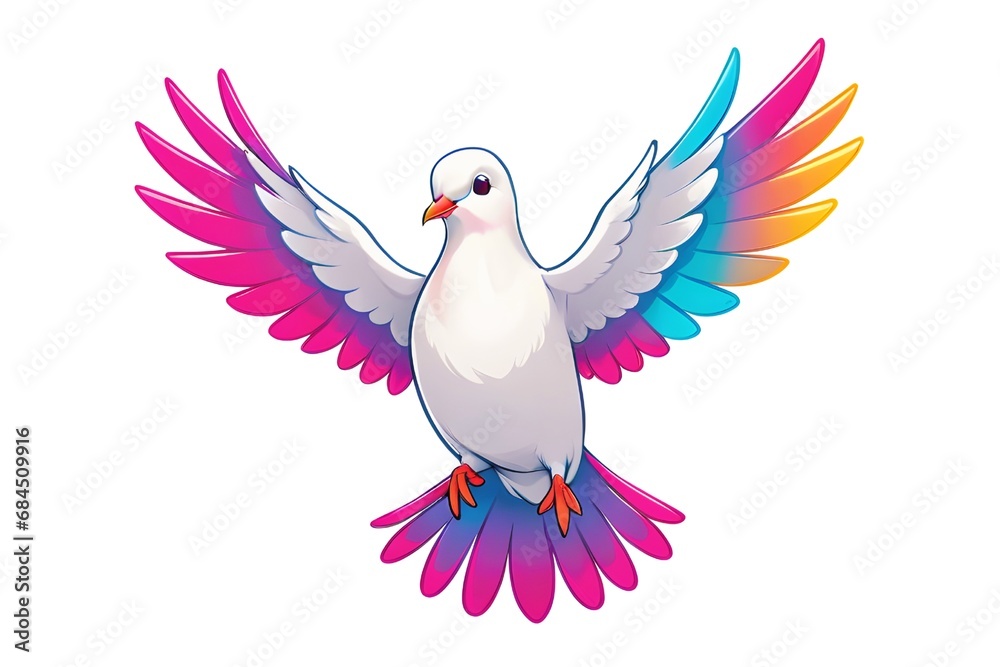 Fototapeta premium A Cartoonish Dove in a Playful Pose (JPG 300Dpi 10800x7200)
