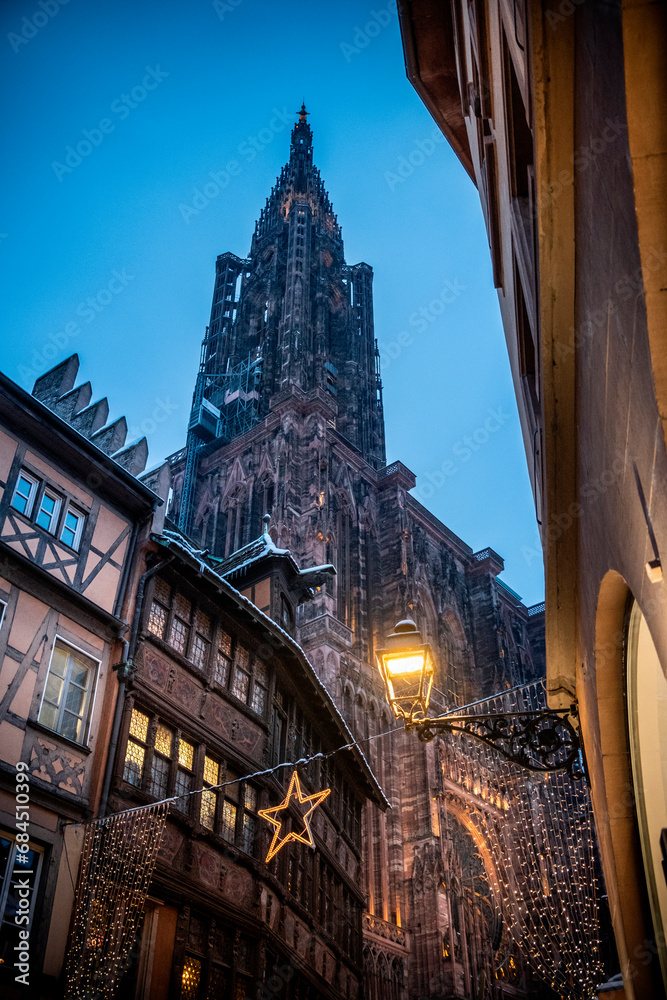 Illumination Noël Strasbourg - cathédrale