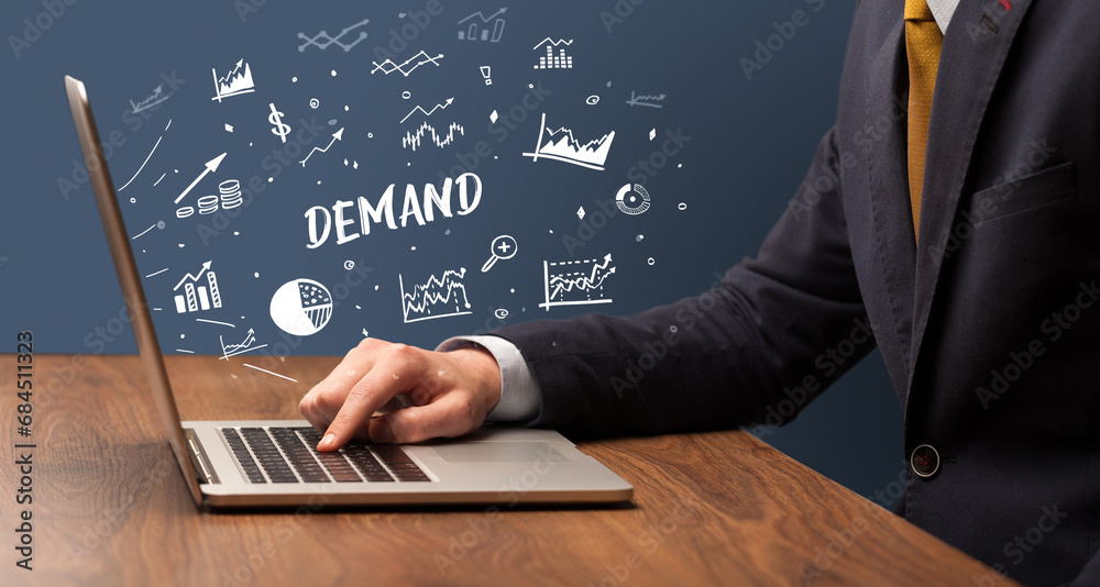 Businessman working on laptop, business concept Businessman working on laptop, business concept